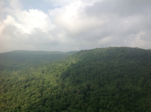 The Cardamom Mountains from a helicopter.